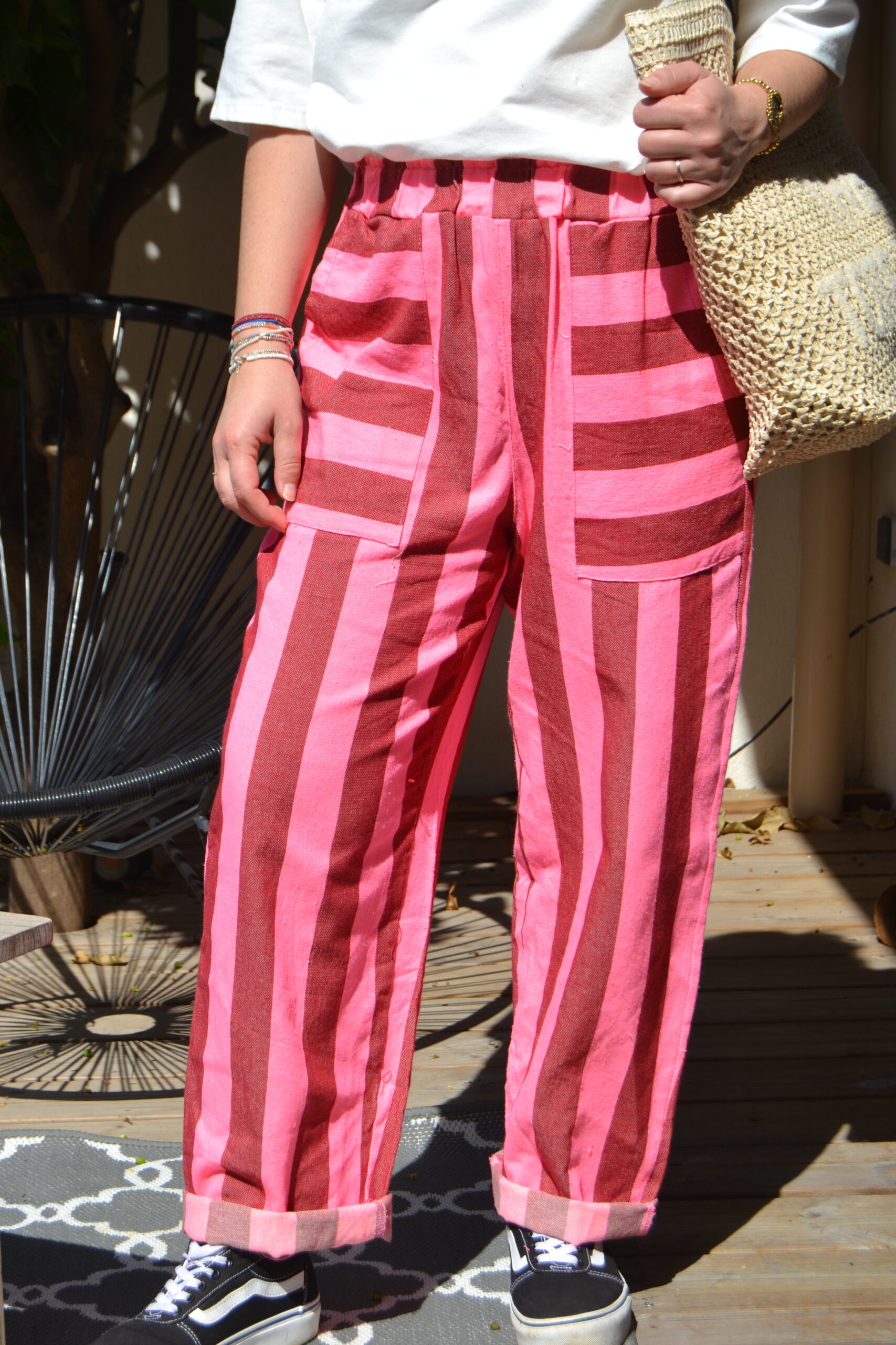 Pantalon rayures rose - PABLO – Image 4