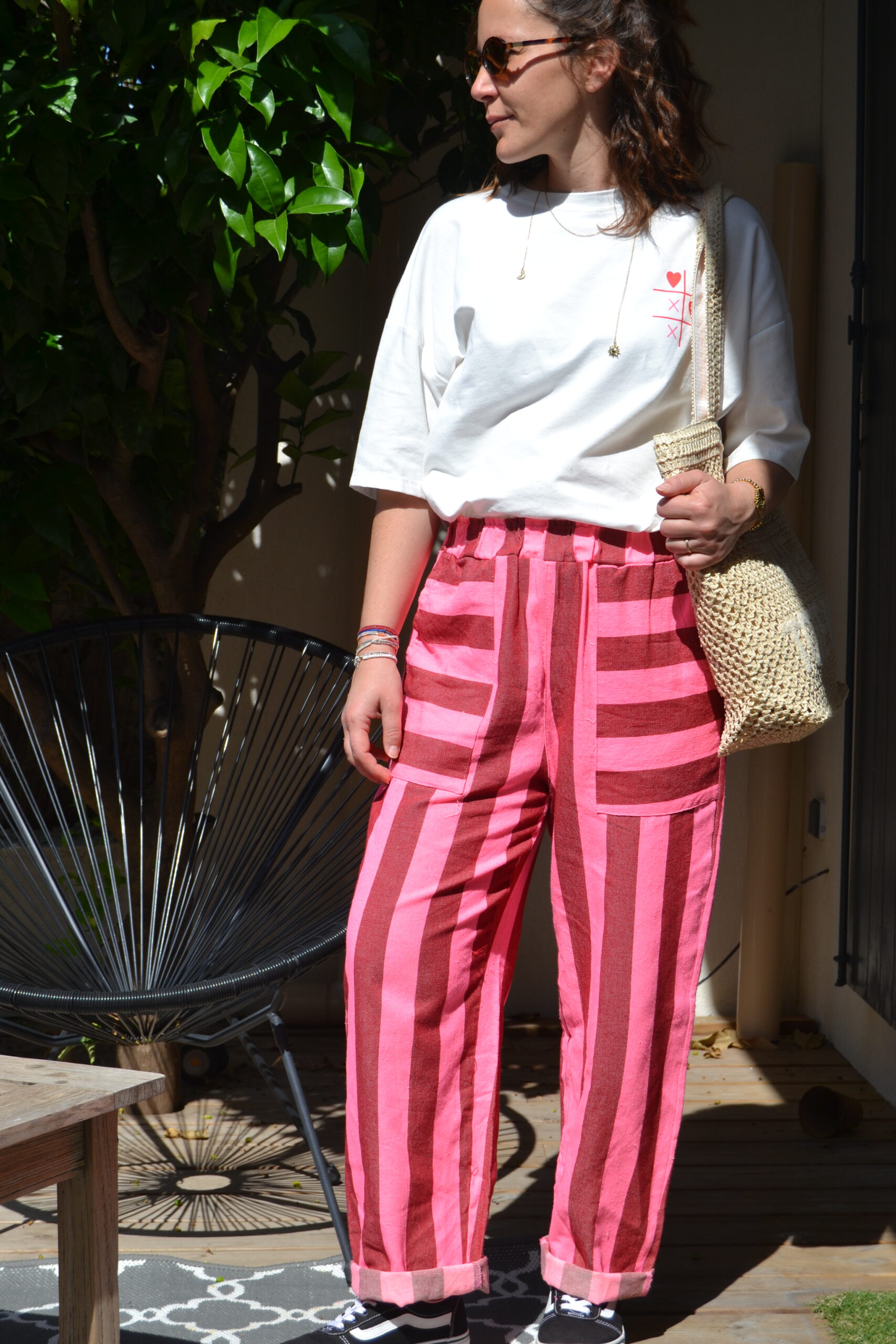 Pantalon rayures rose - PABLO – Image 3