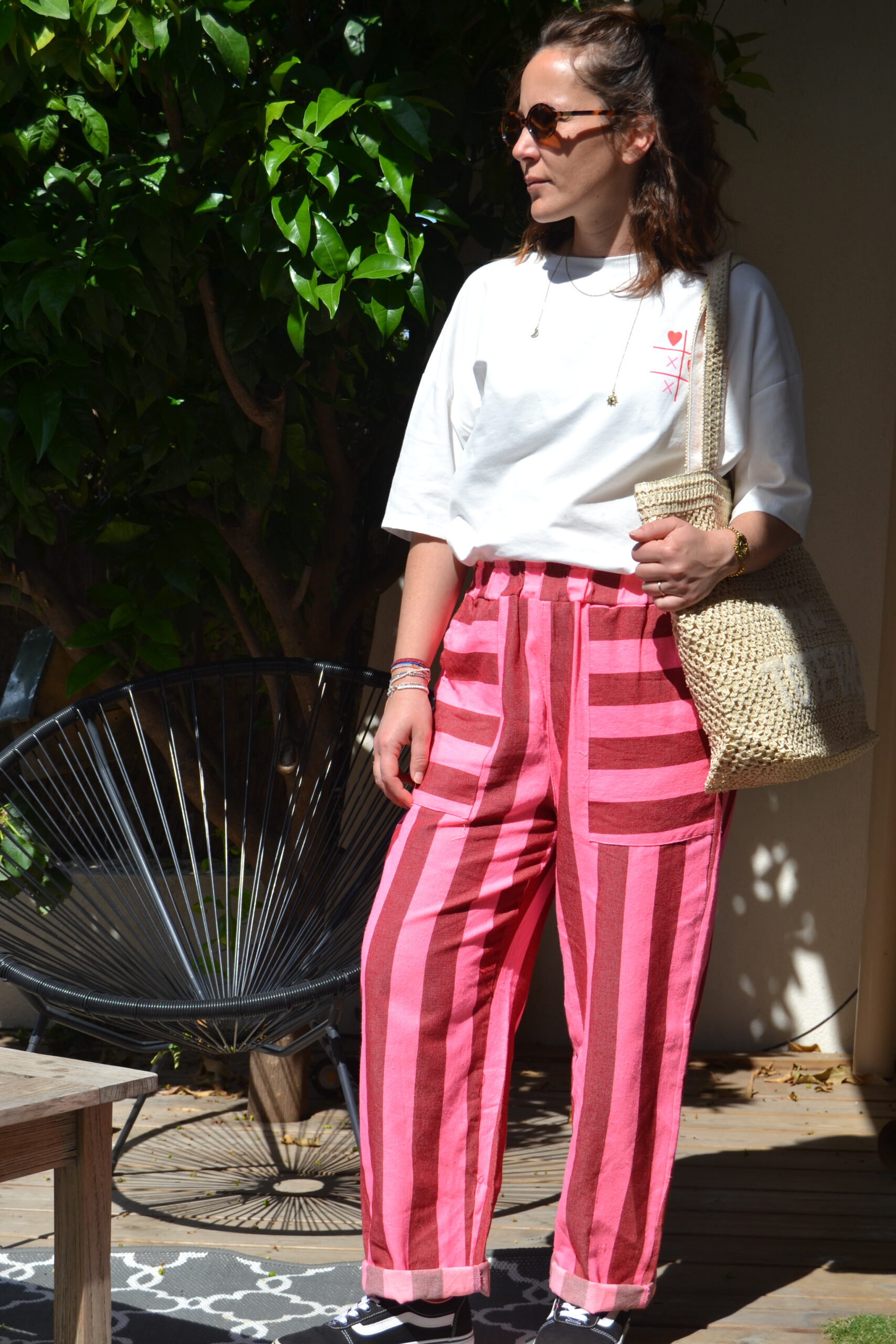 Pantalon rayures rose - PABLO – Image 2