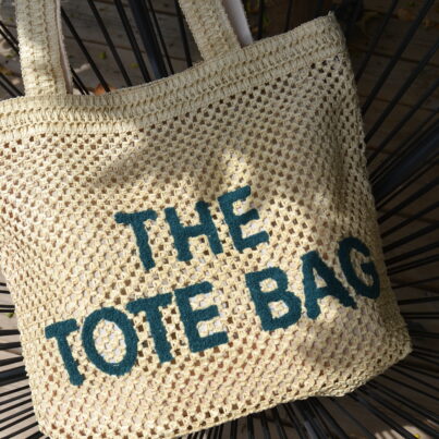 Sac beige/vert - TOTE BAG