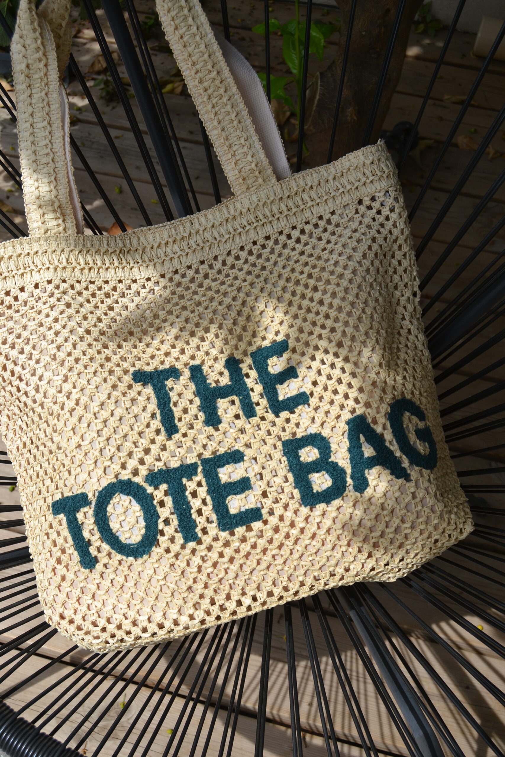 Sac beige/vert - TOTE BAG