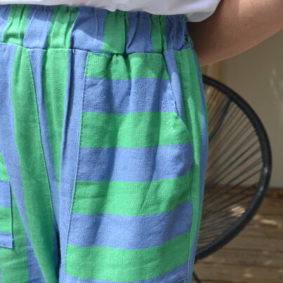 Pantalon rayures vert - PABLO