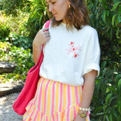 Short rayures rose/orange DIEGO